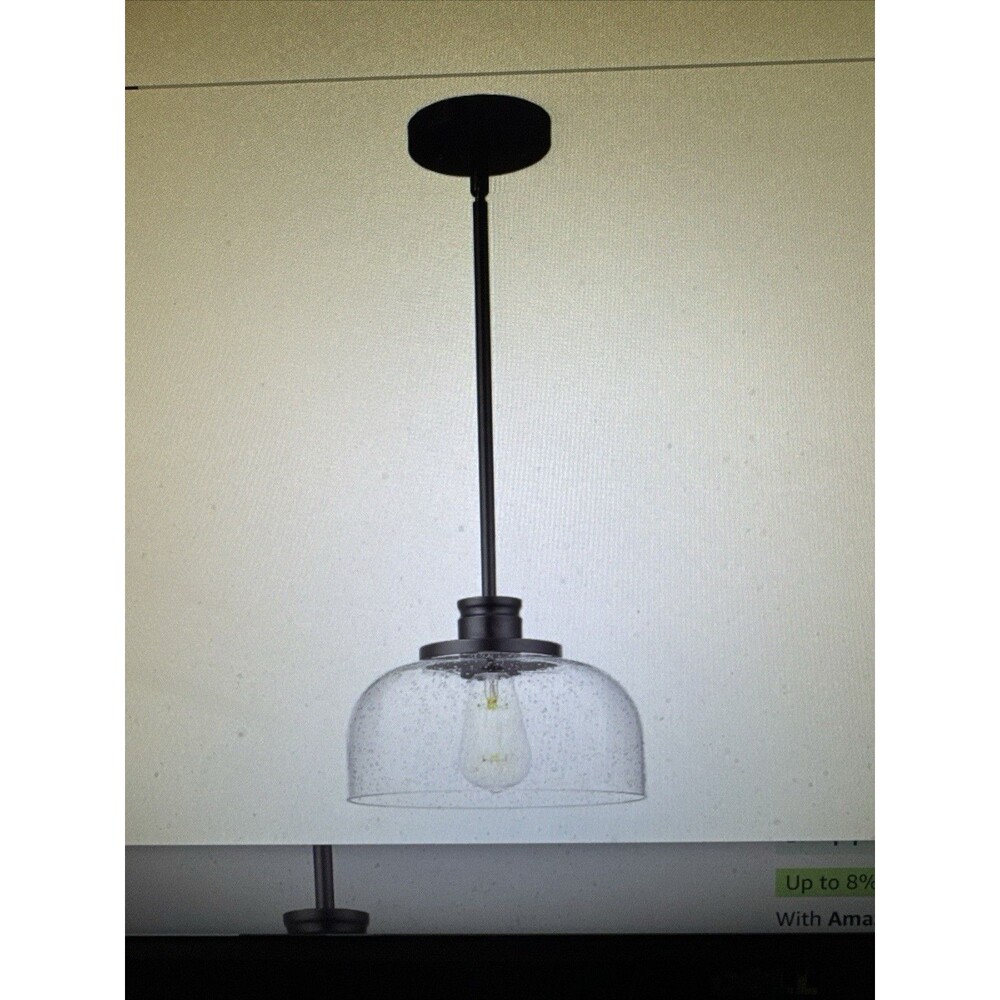 Emak  Modern Pendant Bronze Clear 10” Shade, For Kitchen Or Dining Room